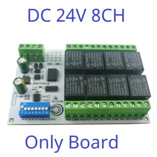 RYR408B Easy Setup 24V 8 Channels Modbus Relay Board IOT RS485 Network PC UART Industrial Control Switch Module for PLC HMI TP PTZ