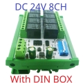 RYR408B With Din Rail Easy Setup 24V 8 Channels Modbus Relay Board IOT RS485 Network PC UART Industrial Control Switch Module for PLC HMI TP PTZ