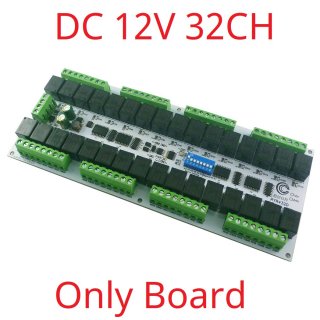 RYR432D Easy Setup 12V 32 Channels Modbus Relay Board IOT RS485 Network PC UART Industrial Control Switch Module for PLC HMI TP PTZ