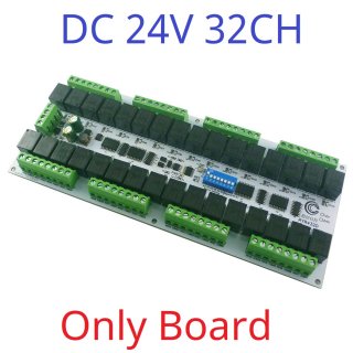 RYR432D Easy Setup 24V 32 Channels Modbus Relay Board IOT RS485 Network PC UART Industrial Control Switch Module for PLC HMI TP PTZ