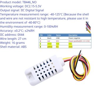 TB446 for SHA9D01 SHT30 sensor Modbus Rtu Digital Temperature Humidity Sensor Module