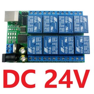 UD23A08 24V V Multifunction USB RS232 TTL UART Relay Module 8CH PC MCU Control Switch For Motro LED PTZ PLC IPC