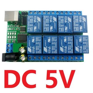 UD23A08 5V Multifunction USB RS232 TTL UART Relay Module 8CH PC MCU Control Switch For Motro LED PTZ PLC IPC