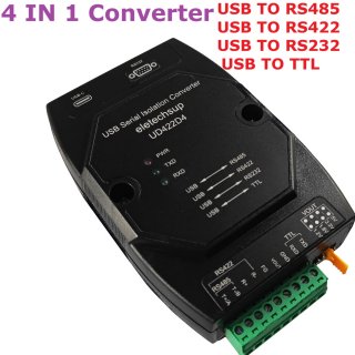 UD422D4 4 IN 1 Multifunctional USB Debugger RS485 RS422 RS232 TTL Extender High speed Isolation Anti-interference Lightning protection